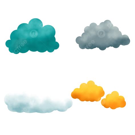Colorful Simple Cloud Collection Simple Cloud Clouds Collection Png