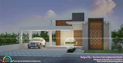Single Floor Modern Small Contemporary Villa 980 Sq Ft Kerala Home