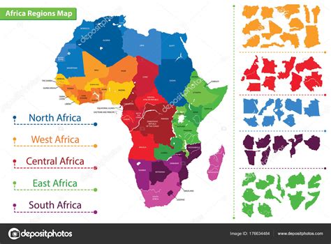 Carte Des Régions Dafrique Carte Lafrique Image Vectorielle Par