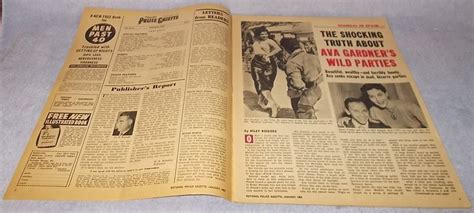 National Police Gazette Tabloid Magazine January 1965 Ava Gardner Clay An Liston Magazine Back