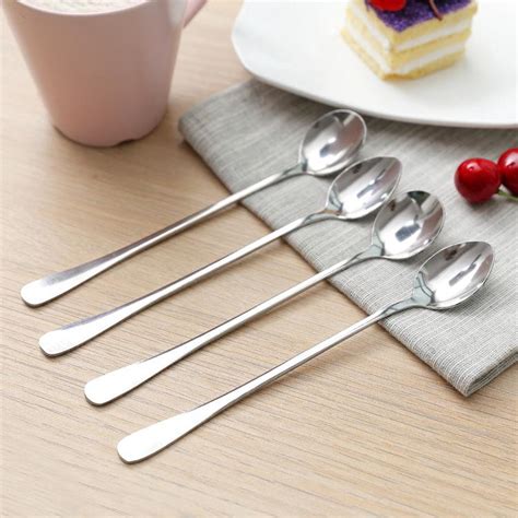 Yt Korea Creative Stainless Steel Long Spoon Office Coffee Spoon Stirring Spoon1pcs Shopee