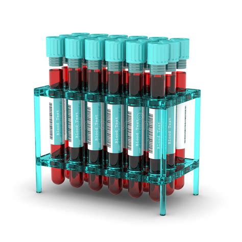 3d Rendering Of Test Tube Blood Sample Stock Illustration