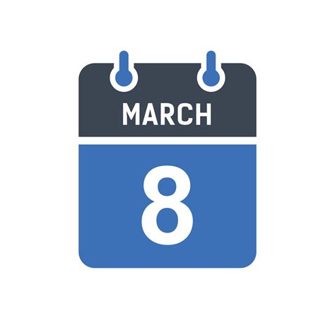 March 8 Calendar Date Icon 5260558 Vector Art At Vecteezy