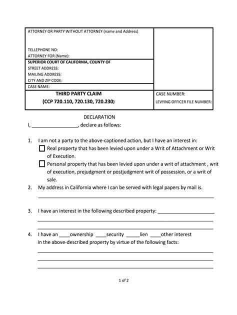 Third Party Claim Form Fill Online Printable Fillable Blank