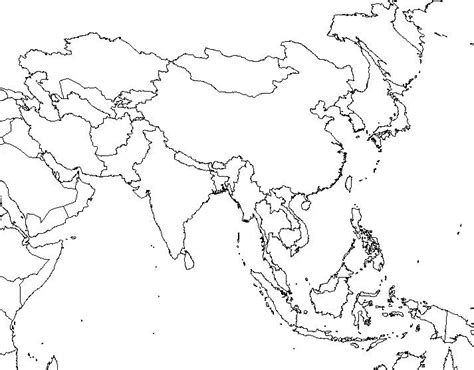 Coloring Maps Of Asia Blank Map Countries Update Printable With At Asia