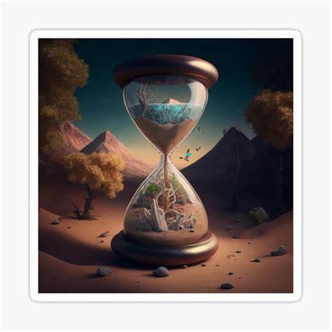 Magic Hourglass Surrealism In Nature With Time Sticker For Sale By