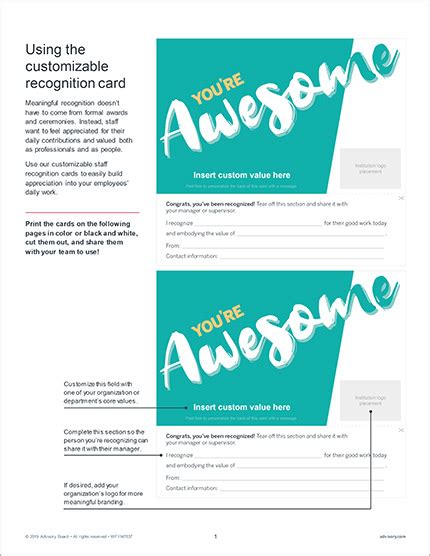 The Customizable Staff Recognition Card