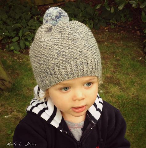 Made In Home Toddler Pompom Beanie Hat A Free Pattern Knitting