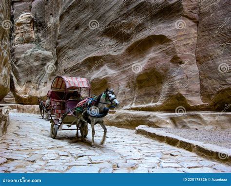 Jordan Petra Ancient City In Red Caves Unesco Editorial Photo