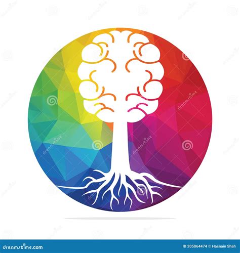 Brain Tree Roots Concept Design Stock Vector Illustration Of