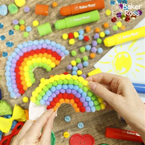 Rainbow Pom Pom Art Kits Art Kits Rainbow Crafts Diy Rainbow