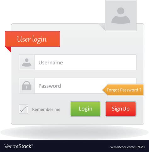 User Login Royalty Free Vector Image Vectorstock