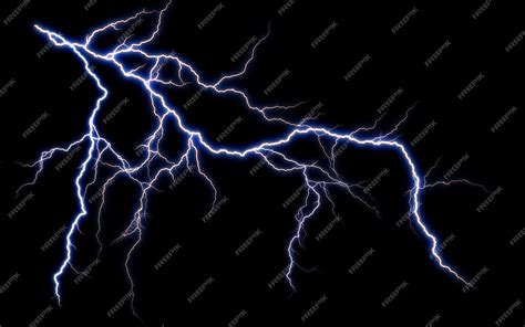 Premium Photo Massive Lightning Bolt With Branches Isolated On Black