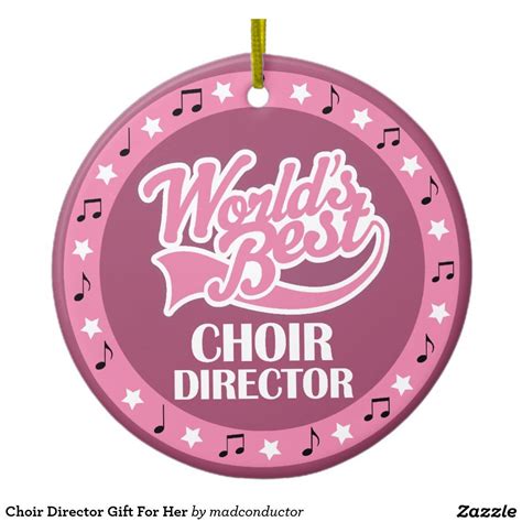 choir director t for her double sided ceramic round christmas ornament music christmas