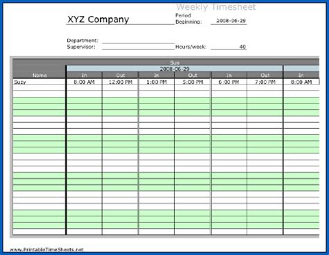 √ 4 Free Excel Timesheet Template Multiple Employees