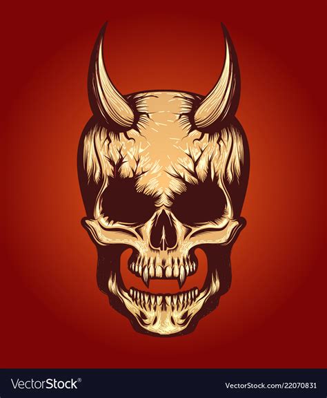 Devil Skull Royalty Free Vector Image Vectorstock