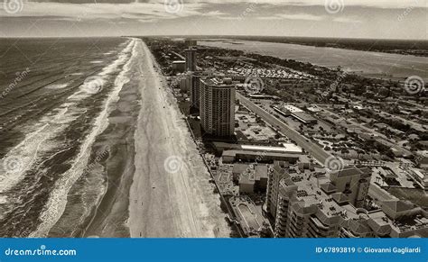 Daytona Beach Florida Stunning Aerial View On A Beautiful Day Stock