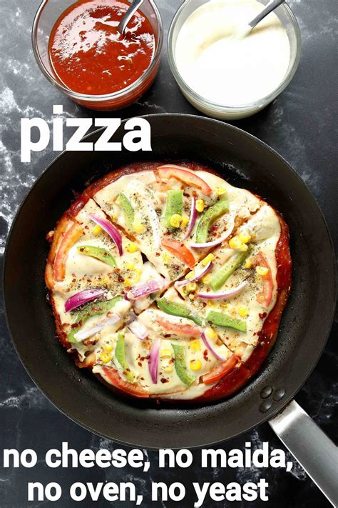 No Cheese Pizza Recipe Pizza Without Cheese No Maida No Oven Pizza