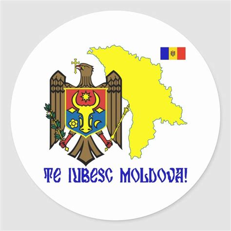 Moldova Classic Round Sticker In 2021 Round Stickers