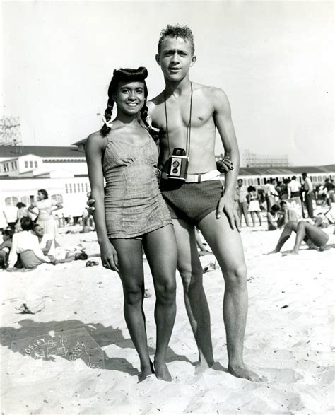 a couple posed on chicken bone beach a segregated beach in atlantic city 1940s thewaywewere