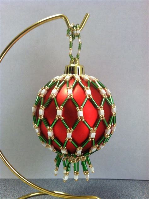 Beaded Ornament Cover Made 2013 Beaded Ornaments Diy Beaded Christmas