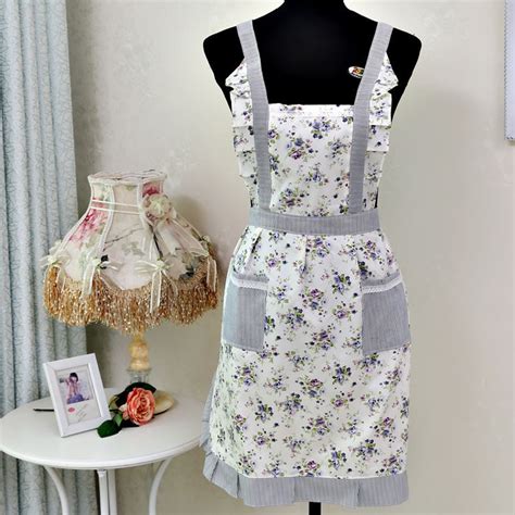 1pc Women Home Kitchen Cooking Bib Flower Style Lace Apron Dress With Pocket Ebay