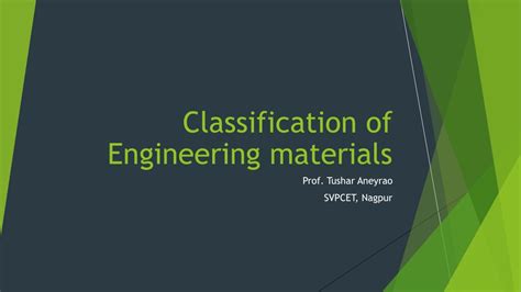 Ppt Classification Of Engineering Materials Powerpoint Presentation