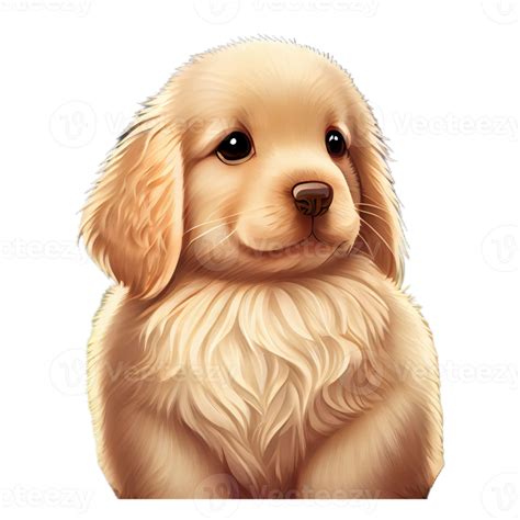 Free Mignon Golden Retriever Kawaii Avec Un Coeur 19550245 Png With