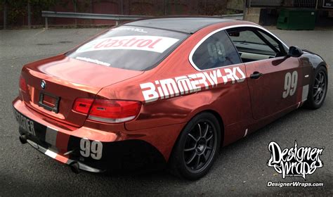 Wrap car design for bmw cars that contain the brand identity (logo) of the company. BMW Race Car - Custom Faded Chrome Wrap | Race cars