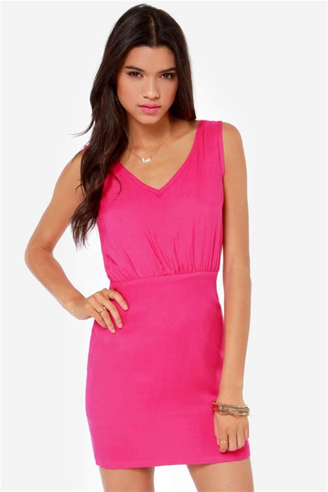 Hot Pink Dress Fuchsia Dress Lattice Dress 4900