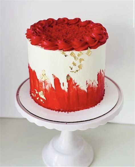Red And White Rosette Smear Ready To Go Hanoli Cakes Homemade