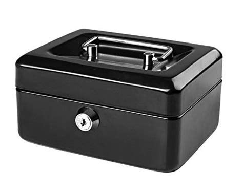 Small Cash Box With Key Lock Decaller Portable Metal Money Box With
