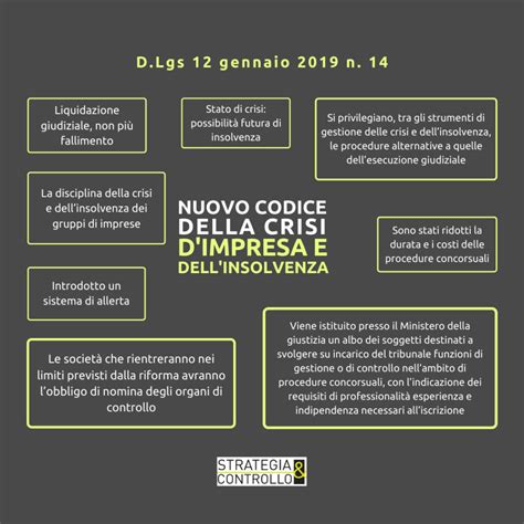 Il Nuovo Codice Della Crisi Dimpresa Strategia And Controllo Srl