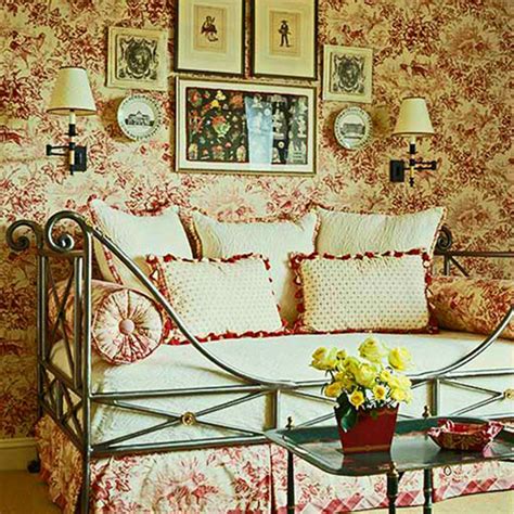 Bedrooms decorations with pictures wall decor. Decorating Ideas: Toile Fabric | Traditional Home