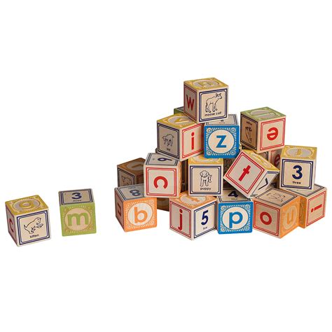 Lowercase Alphabet Blocks Classic Embossed Wooden Abc Blocks