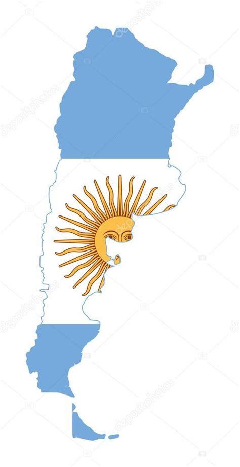 Descargar Bandera De Argentina En El Mapa — Imagen De Stock Bandera