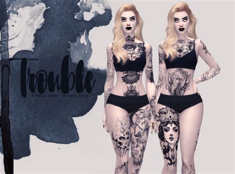 5 Full Body Tattoo Sets Sims 4 Updates ♦ Sims 4 Finds