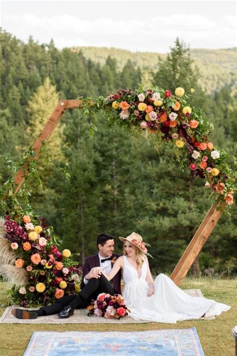 Boho Colorado Outdoor Octagon Floral Arch In 2021 Wedding Arches