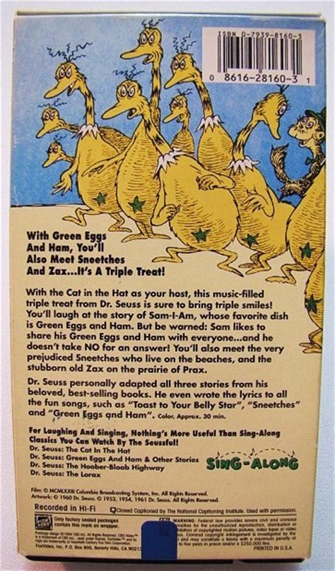 Green eggs and ham by dr. Dr. Seuss GREEN EGGS AND HAM And Other Stories VHS VIDEO ...