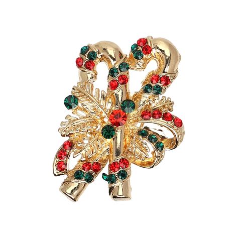 new arrival christmas ts pins brooches for women small bell rhinestone brooch female jewelry