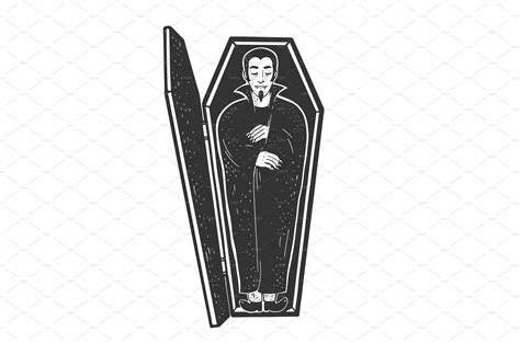 Vampire In Coffin Sketch Vector Animal Illustrations ~ Creative Market