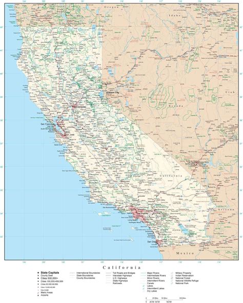 california detailed map in adobe illustrator vector format from map resources download 24 7