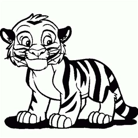 Simple coloring pages draw a tiger a cute cartoon drawing of tiger. Pin on Cartoon Drawing Ideas