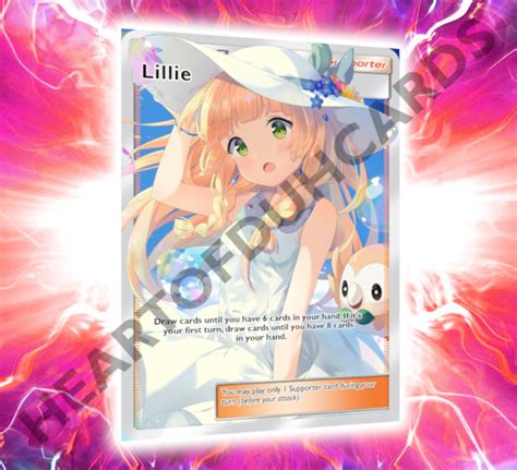 Custom Pokemon Lillie ORICA Full Art HOLO Card 3 HANDMADE Etsy