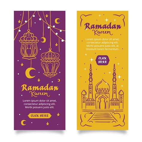 Free Vector Vertical Ramadan Banners