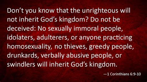 1 Corinthians 69 The Wicked Will Not Inherit The Kingdom Of God Listen To Dramatized Or Read