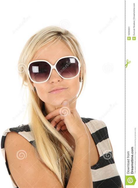 Beautiful Blonde Woman In Sunglasses Stock Image Image Of Elegance
