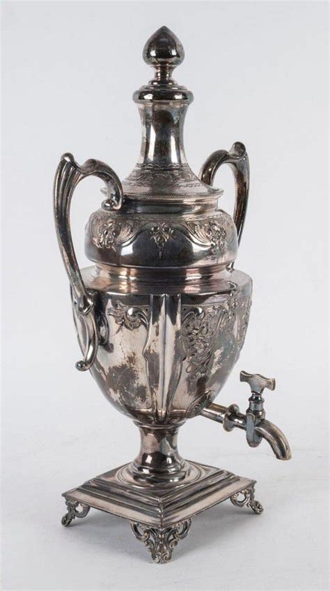 19th Century Silver Plated Samovar 43 Cm High Tea And Coffee Pots