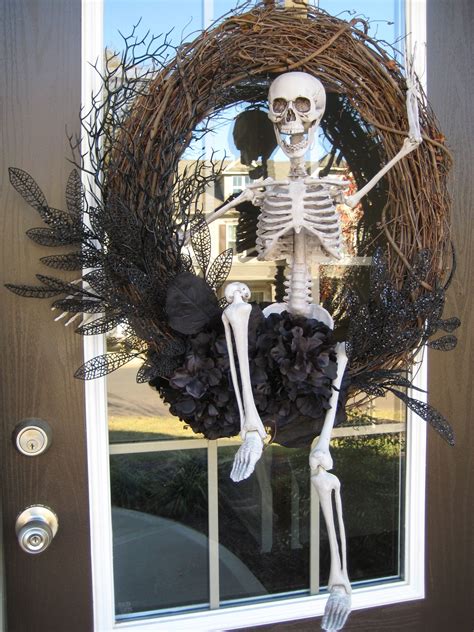 Diy christmas decorations outdoor skeleton costumes. The Chic Technique: Halloween wreath … | Halloween outdoor ...