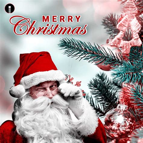 Free Merry Christmas Greeting Card With Santa Claus Psd Template Indiater